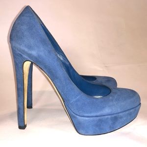 Christian Dior Blue Suede Pumps